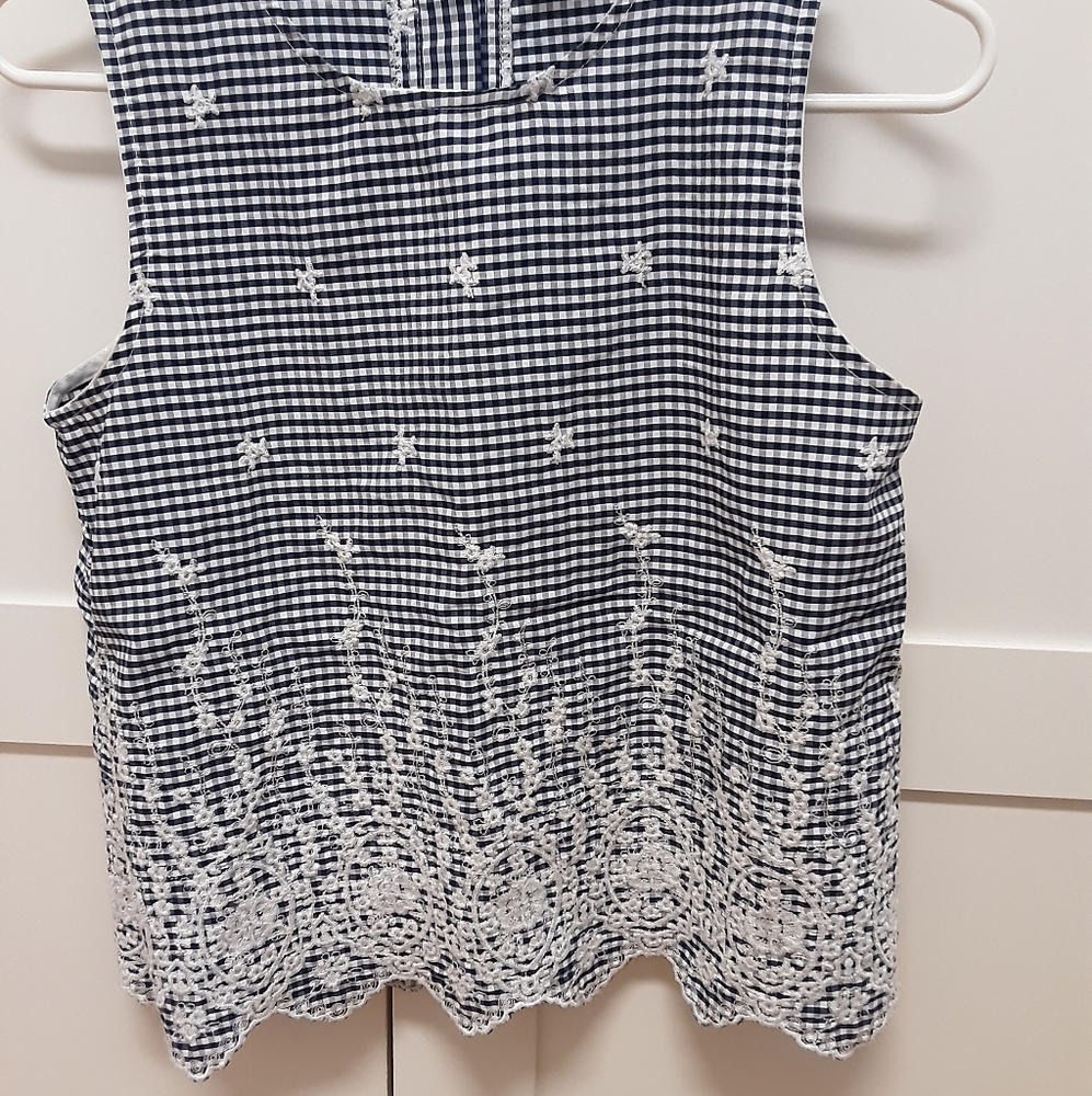 Zara Basic Collection Sleeveless Gingham embroider